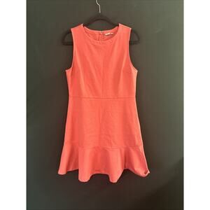 Gap Pink Red Salmon Aline Sleeveless Dress Knee Length Women's 12 Tiered Ruffle